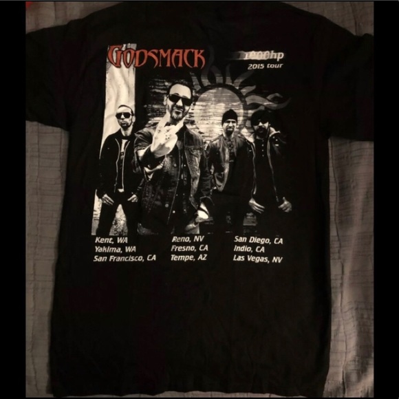 GODSMACK concert TShirt Mens’ sz SMALL from 2015 1000hp Tour NEW - Picture 2 of 2